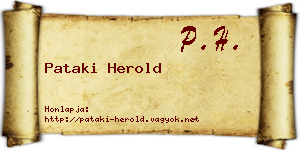 Pataki Herold névjegykártya